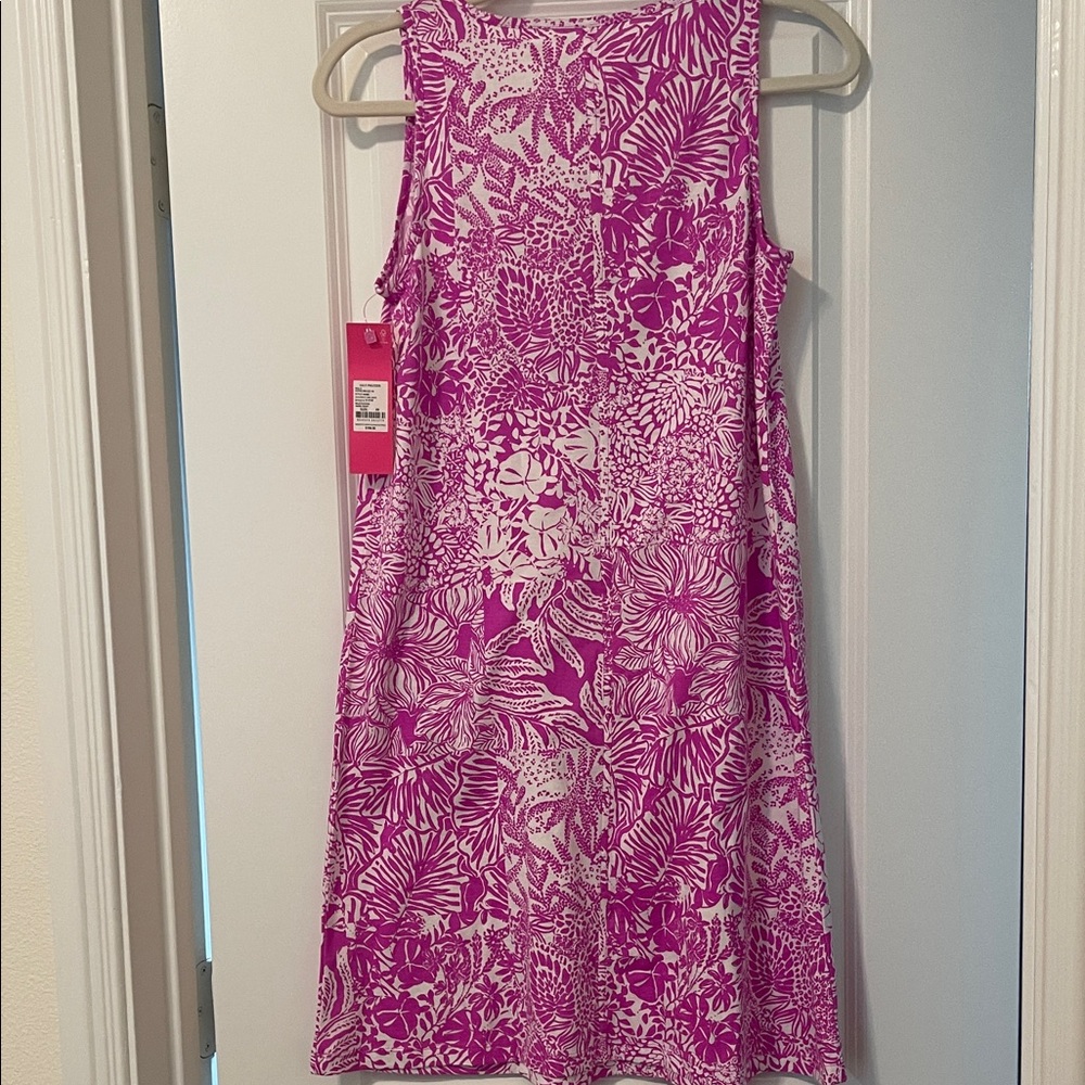 NWT! Lilly Pulitzer Pink and White Floral Mini Dress, Size XS - Picture 7 of 10